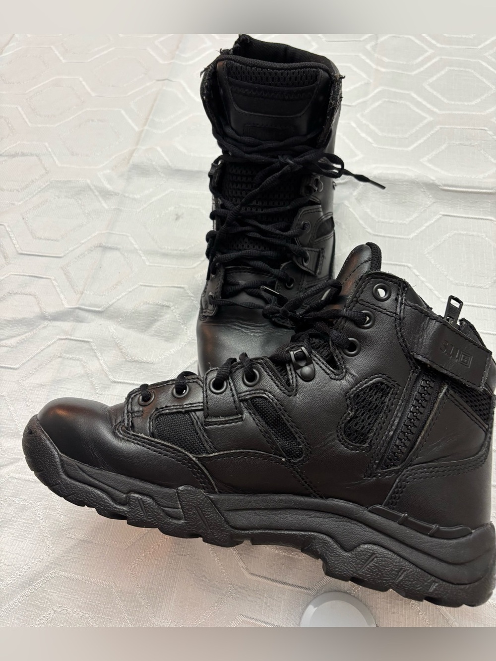 5.11 Tactical TacLite 6” Side Zip Boots Black Leather Duty Tactical Size 10 - Picture 5 of 10